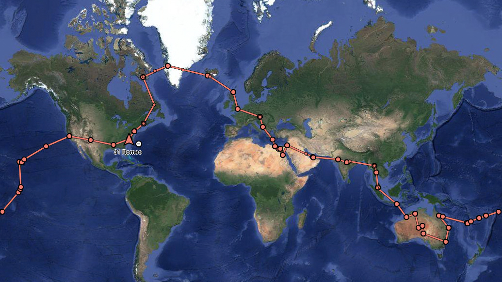 ATW2016 Route as Tracked by InReach Unit